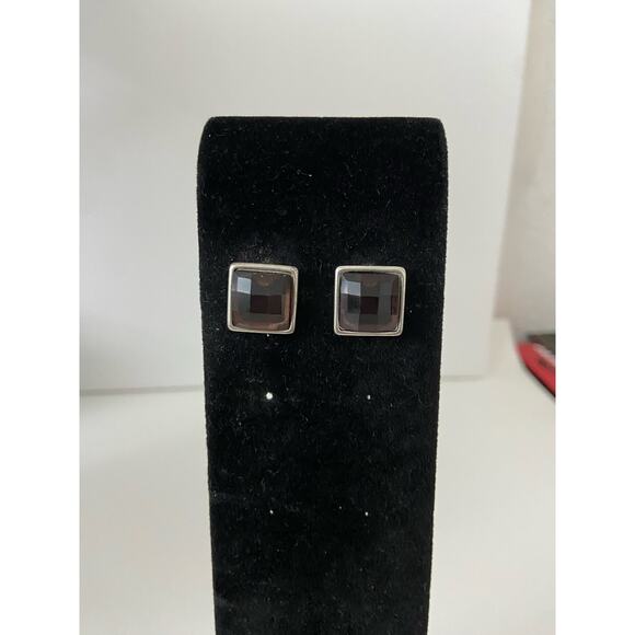 brown square earrings - Picture 1 of 4